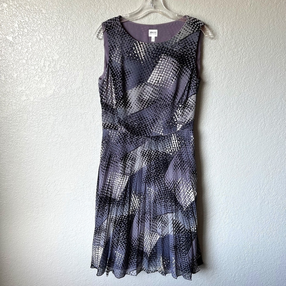 *FIRM PRICE* Armani Collezioni abstract geometric dress with pleated skirt